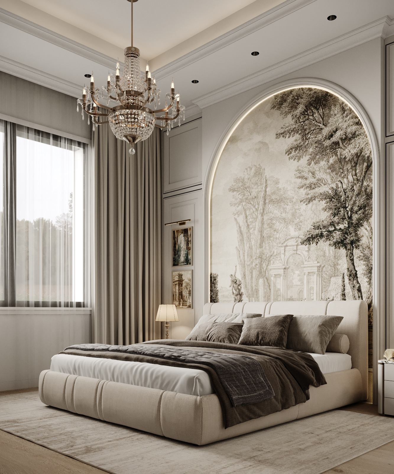 ديكور مودرن لغرفة الليفنج يجمع بين التلفاز ومنطقة الجلوس العائلية تنفيذ إيماج جروب