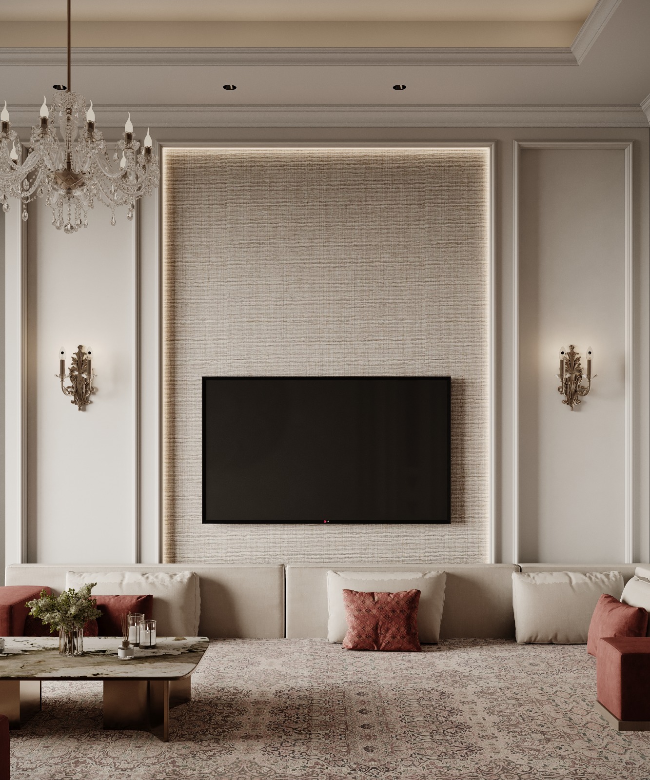 واجهة داخلية تظهر جودة الخامات المستخدمة في مشاريع إيماج جروب للتصميم