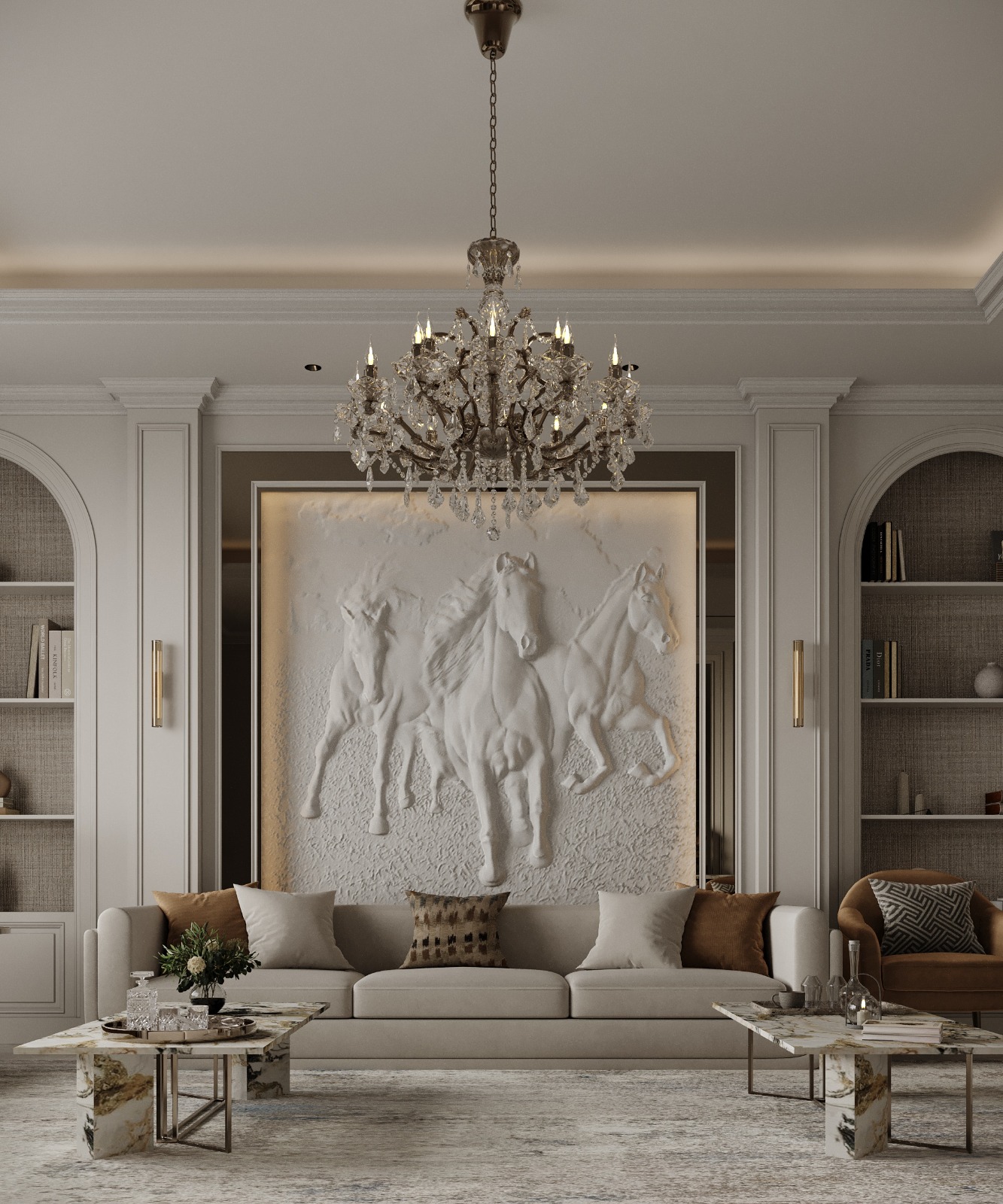 تنسيق الأثاث المودرن مع الديكورات الجدارية الراقية تنفيذ إيماج جروب