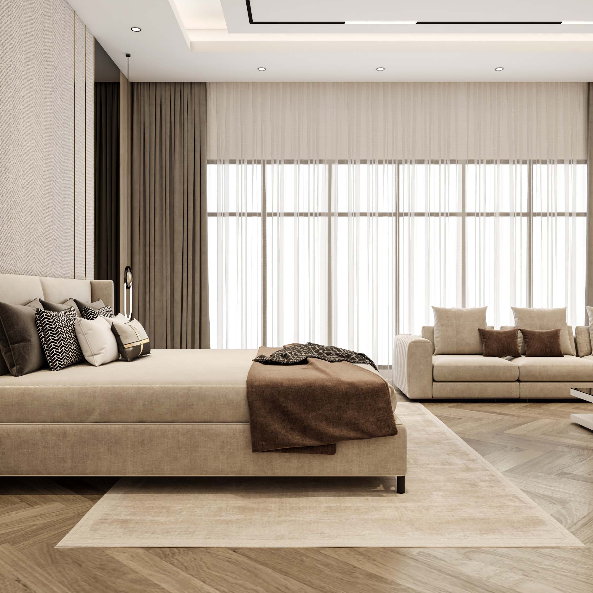 لوحة فنية بإطار ذهبي كلاسيكي مدمجة في تصميم داخلي عصري